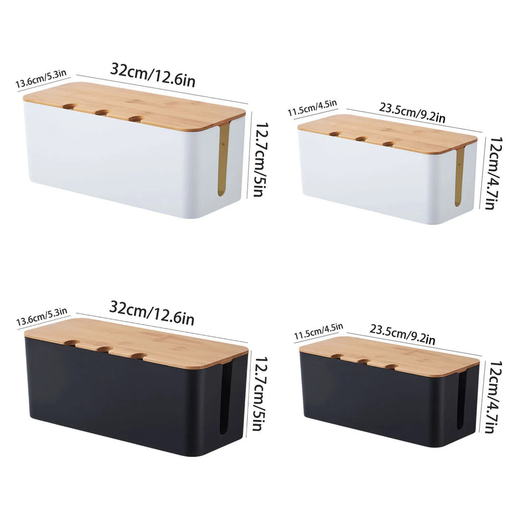 Wood Cable Management Box