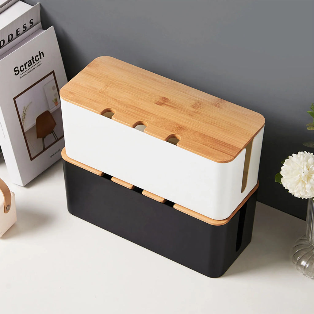 Wood Cable Management Box