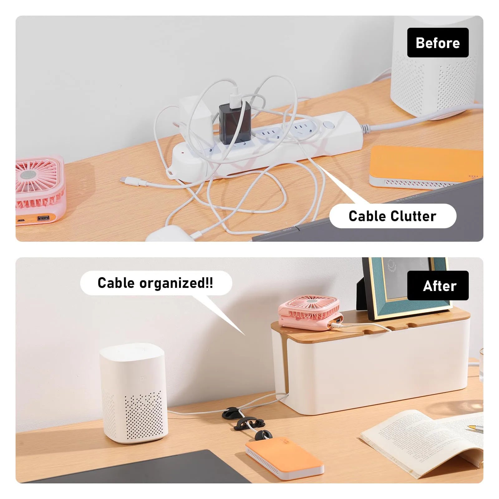 Wood Cable Management Box